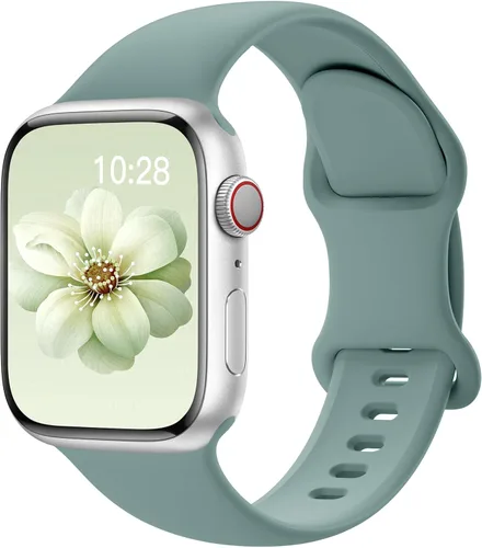 Vista 21 de SuperNaNa - Correa de silicona deportiva compatible con bandas de Apple Watch de 40mm 38mm 41mm 44mm 45mm 42mm 49mm, unisex, correa de muñeca