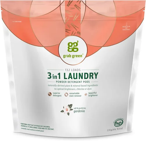 Vista 14 de Grab Green Cápsulas de detergente 3 en 1, 24 unidades, sin fragancia, a base de plantas y minerales, poder de limpieza superior, removedor