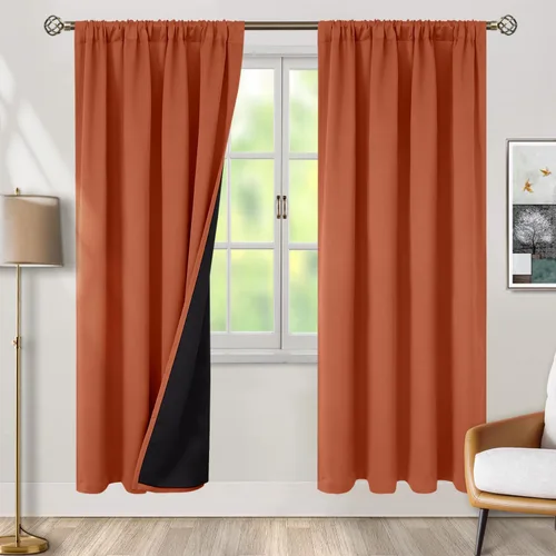 Vista 22 de BGment - Cortinas opacas para sala de estar de 63 pulgadas de largo, juego de 2 paneles, cortinas para oscurecer toda la habitación, cortinas