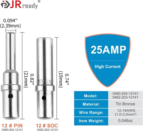 Vista 5 de JRready 6 pares de conectores Deutsch de 1 pin, ST6287-0106 IP67, impermeable, DTHD, conector de un solo pin para aplicaciones de alta resistencia