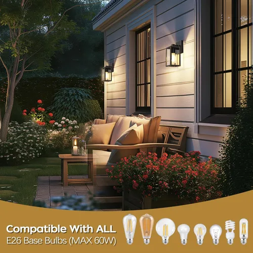 Vista 3 de WIHTU Luces al Aire Libre para Casa, Accesorios de Luz LED para Porche Exterior, Luz de Pared al Aire Libre Impermeable, Apliques de Luz para Patio