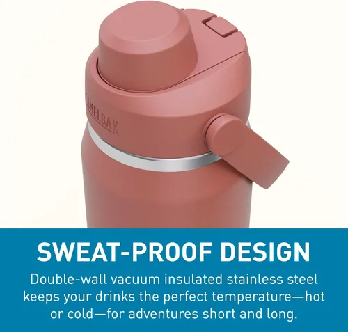 Vista 5 de CamelBak Thrive Chug - Botella de agua aislada de acero inoxidable, rojo sierra, 25 onzas