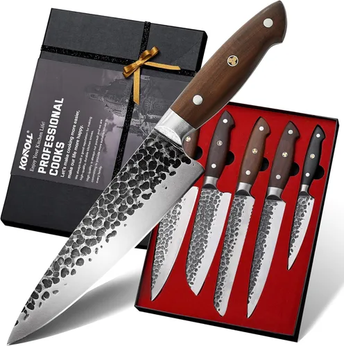 Juego de cuchillos de chef japoneses profesionales, juego de cuchillos de cocina de 5 piezas, cuchillos de cocina de acero inoxidable de alto