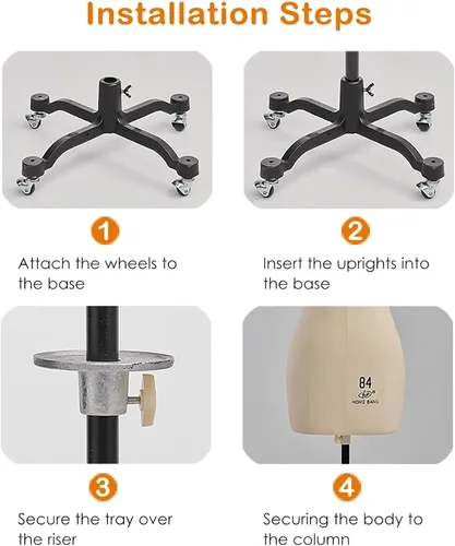 Vista 8 de Adjustable Female Dress Form Mannequin for Sewing, Foam Torso Dummy with Tripod Stand, Perfect for Tailoring, Dressmaking, and Pinning - Size 86