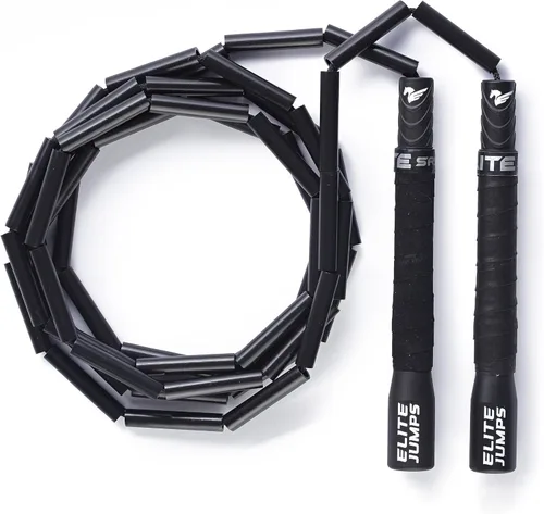 Vista 5 de Elite Jumps - Cuerda de saltar pesada con cuentas, 6.5 onzas Alambre desnudo