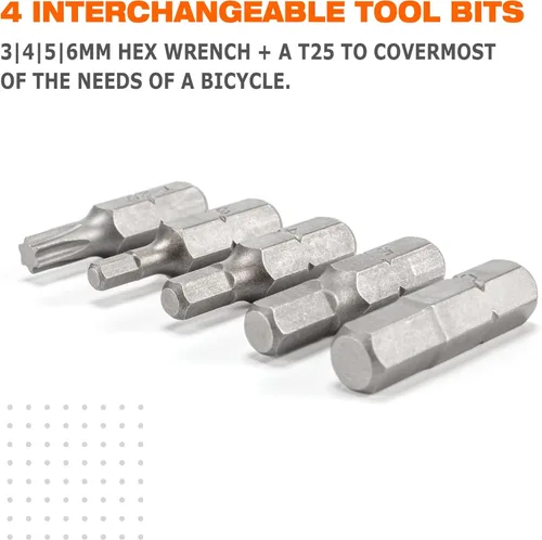 Vista 7 de Super B Llave dinamométrica ajustable en T – 4, 5, 6 NM incluye 3, 4, 5, 0.236 in hexagonal y T 25 brocas de herramienta – Llave dinamométrica