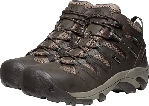Vista 2 de Botas de trabajo impermeables con puntera de acero de altura media Lansing Mid para hombre, de KEEN Utility Mantillo/Shitake