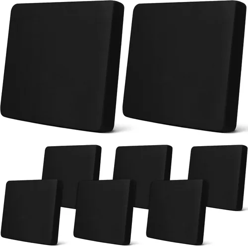 Vista 16 de Newwiee 8 piezas de fundas de cojín de patio, fundas de cojín elásticas de repuesto para muebles de patio al aire libre, fundas de sofá o sofá cama