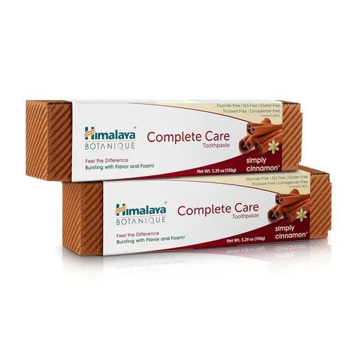 Vista 8 de Himalaya Botanique Complete Care - Pasta de dientes, a base de hierbas, sabor a canela, combate la placa, refresca el aliento, sin flúor, sin