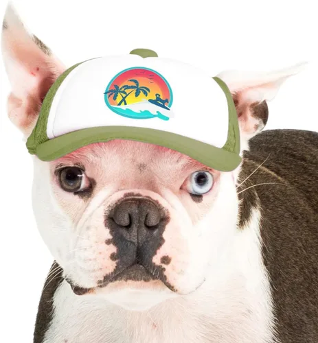 Vista 53 de Sunset Collection, sombreros de camionero de PupLid para perros (XXS) Protección solar elegante de alta calidad para el perro moderno, ajustable