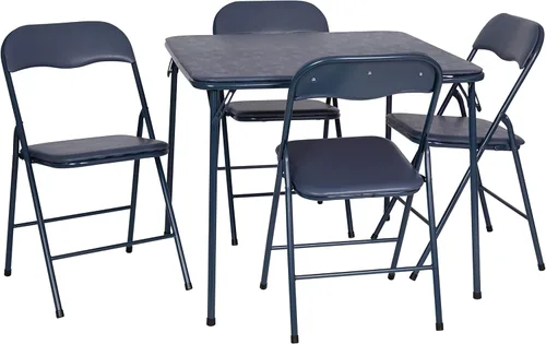 Vista 17 de Flash Furniture Madelyn - Mesa plegable cuadrada de 33.5" multiusos para jugar cartas con tapa de vinilo acolchada, mesa plegable portátil para Negro