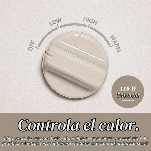 Vista 5 de COOK WITH COLOR 2QT Mini Olla de cocción lenta eléctrica redonda - Configuraciones ajustables, olla de gres extraíble, tapa de vidrio templado, apta