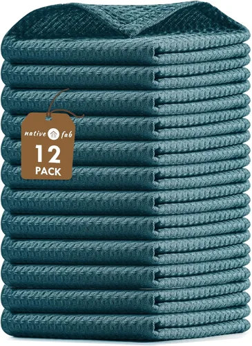 Vista 53 de Native Fab Juego de 8 toallas de cocina y paños de cocina, absorbentes, duraderos, de secado rápido para limpiar, cocinar, hornear, ideal