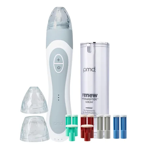 Vista 12 de PMD Beauty Personal Microderm Elite Pro - At-Home Use, Facial Exfoliator Tool, Microdermabrasion Machine Kit for Face and Body Skincare Londres Gris