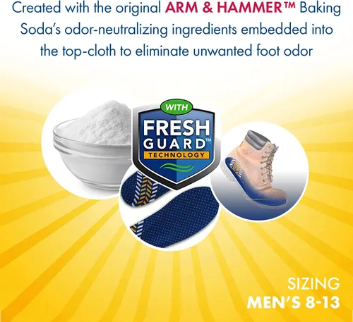 Vista 4 de Arm & Hammer Plantillas de trabajo de espuma viscoelástica para hombres y mujeres, par de insertos de espuma viscoelástica antifatiga con soporte