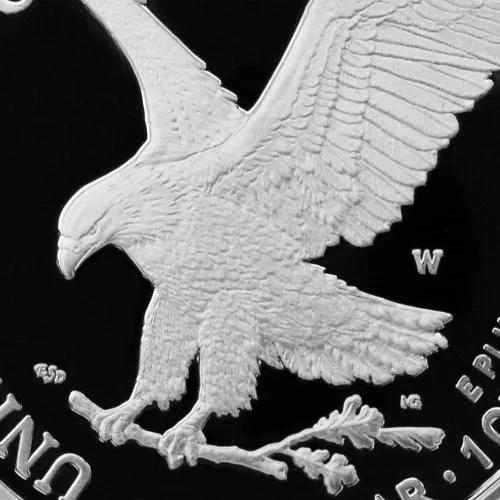 Vista 4 de 2022 W 1 oz Moneda de Plata American Silver Eagle PR-70 Deep Cameo (Lanzamiento Avanzado - Etiqueta de Bandera) con Certificado de Autenticidad