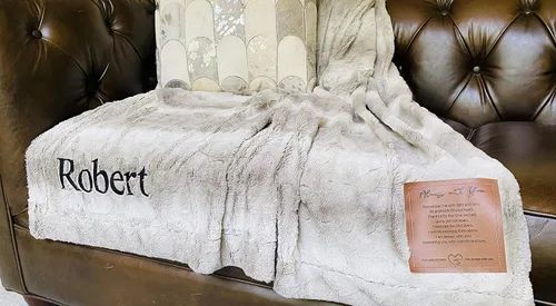 Vista 5 de Manta conmemorativa personalizada con texto en inglés "Always with You" - Regalo de condolencias personalizado para recordar a los seres queridos