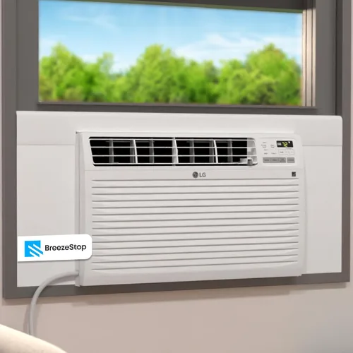 Vista 9 de Paneles de aislamiento envolvente Breeze Stop con aislamiento lateral blanco para unidad de aire acondicionado de ventana cubierta de aire