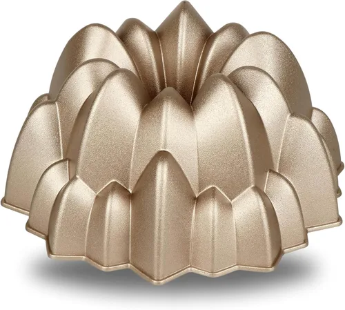 Vista 12 de Moldes para pasteles estriados antiadherentes Baker's Secret, hornea pasteles únicos, moldes para pasteles de aluminio fundido a presión, 2 capas
