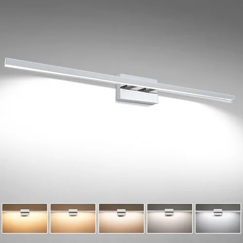 Vista 15 de VOLISUN Moderna lámpara de tocador de baño de 23.6 pulgadas, 14 W, regulable, 5CCT, lámpara de baño LED sobre el espejo, luces de pared de barra