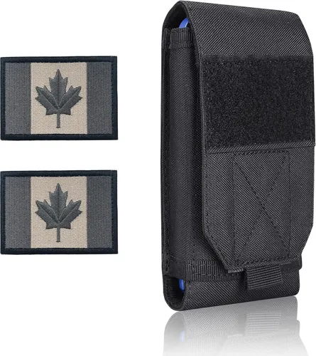 Vista 16 de Funda táctica negra Molle impermeable para teléfono celular, funda resistente para iPhone 11, 12, 13 Pro Max, menos de 6.7 pulgadas