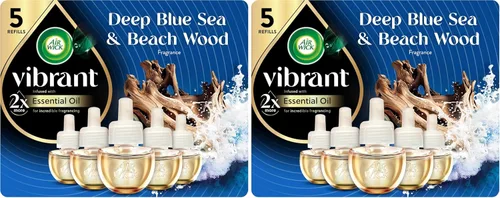 Vista 13 de Air Wick Vibrante repuesto de aceite perfumado para enchufar, infundido con aceites esenciales, ambientadores enchufables para el hogar, madera azul
