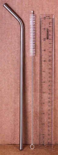 Vista 6 de 2 pajitas de acero inoxidable de 14 pulgadas de 100 onzas enormes súper largas para beber compatibles con taza de viaje aislada Whirley tazas