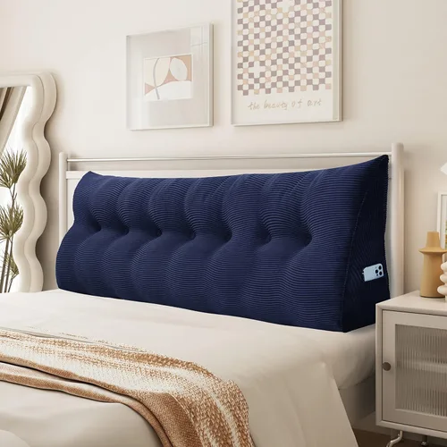 Vista 48 de Almohada de cuña para sentarse en la cama, almohada de lectura para adultos, soporte para respaldo, almohada de cabecero, sofá cama, cojín de Negro