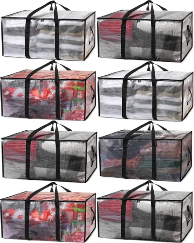 Vista 14 de ClearSpace Bolsas de mudanza resistentes o bolsas de almacenamiento – Contenedores de almacenamiento transparentes con tapas, cajas de mudanza