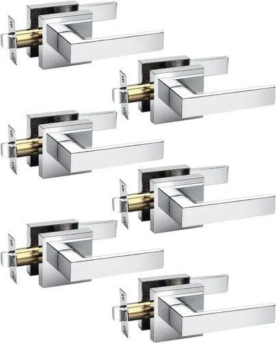 Vista 15 de KNOBWELL Paquete de 1 manija de puerta interior negra para uso en interiores, reversible para izquierda y derecha sin llave