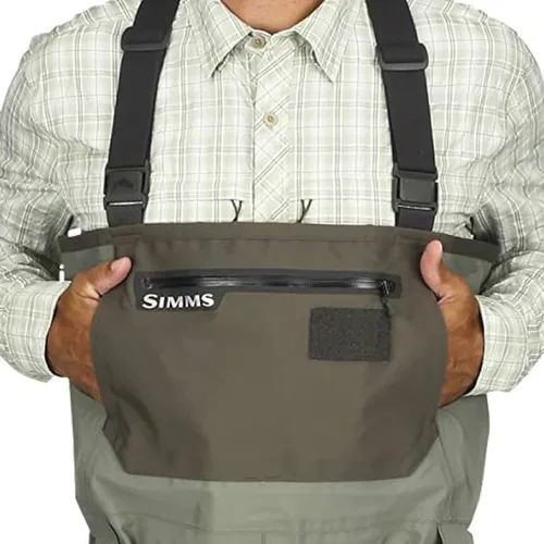 Vista 7 de Simms Vadeadores de pesca Freestone Stockingfoot para hombre, duraderos, transpirables, impulsados por el rendimiento, impermeables, color humo