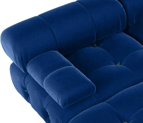 Vista 33 de Sofá modular convertible, moderno sofá recto de terciopelo de 3 plazas para sala de estar, apartamento (104 pulgadas/negro)