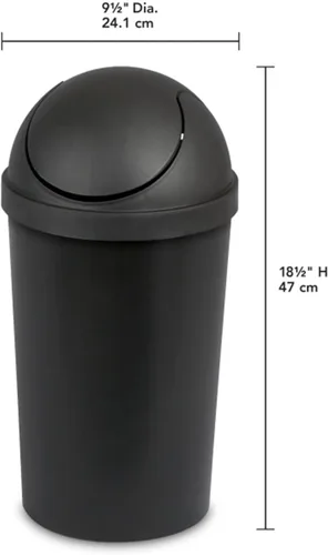 Vista 2 de Sterilite 10839006 - Cesta de basura redonda de plástico de 3 galones, color negro (paquete de 12)
