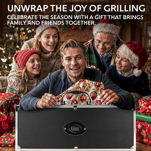 Vista 3 de Kaluns Accesorios para Barbacoa, Regalos para Papá para Navidad, Regalos para Barbacoa, Juego de Herramientas para Barbacoa de Acero Inoxidable