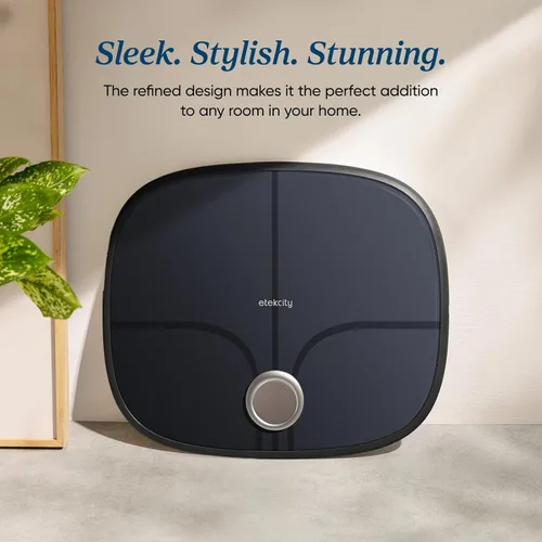 Vista 4 de Etekcity Báscula recargable inteligente para peso corporal, IMC, grasa, masa muscular, báscula digital de baño con 13 métricas, modo secreto