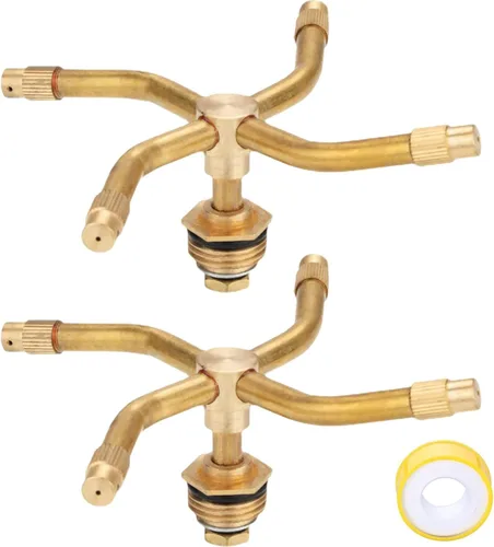 Vista 6 de Pulverizador giratorio automático de 3/4 brazos, rociadores giratorios automáticos para plantas, sistema de riego de rotación de 360 grados, cabezal