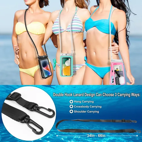 Vista 6 de Njjex Bolsa impermeable doble espacio para teléfono – Paquete de 2 fundas impermeables para teléfono S25 Ultra S24 S23 S22 S21+ S20 S10 S9 Note 20