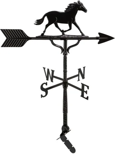 Vista 8 de Montague Metal Products Veleta de 32 pulgadas con adorno de caballo de hierro sueco