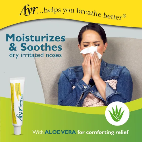 Vista 2 de Gel nasal Ayr Saline, con aloe calmante, tubo de 0.5 onzas (Paquete de 1)