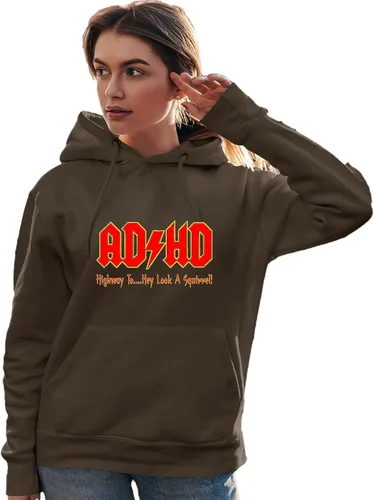 Vista 50 de Go All Out Sudadera con capucha para hombre y mujer con texto en inglés "Highway To Hey Look A Squirrel