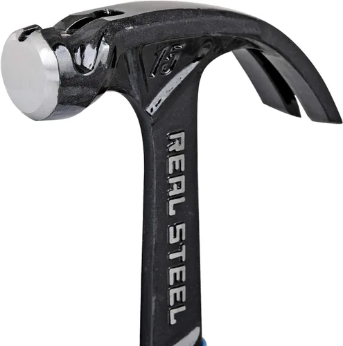 Vista 5 de Real Steel 15 Oz Martillo de carpintero de una pieza forjado con garra curva y empuñadura acolchada 0516