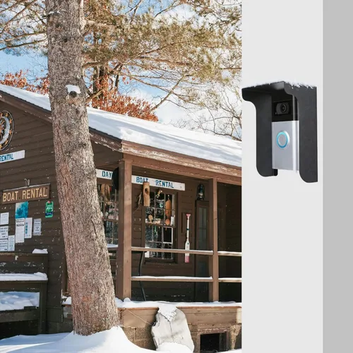 Vista 5 de Cubierta de metal para timbre de puerta, para exteriores, color negro, antirreflejos, compatible con parpadeo/anillo Pro2/Arlo/Wyze/Google