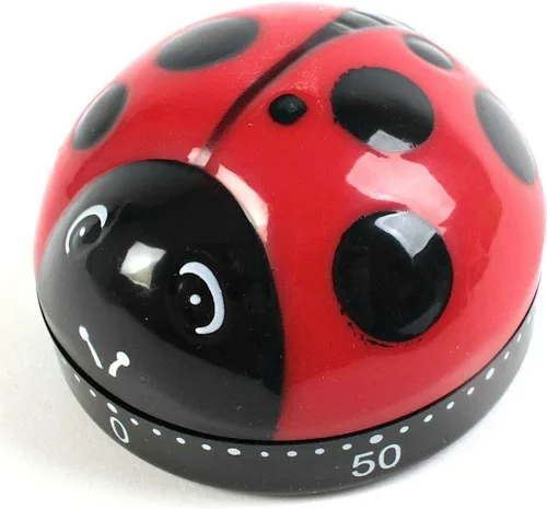 Vista 3 de Mariquita temporizador de cocina Kikkerland, Ladybug, Rojo