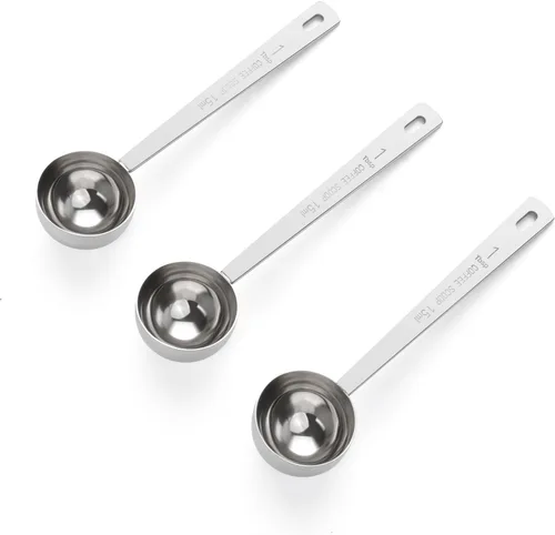 Vista 12 de Juego de 4 cucharas de café doradas de acero inoxidable, 2 unidades, 1 cucharada (0.5 fl oz) y 2 unidades, 1 cucharada (1 cucharada de 1.0 fl oz)