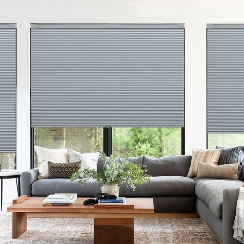 Vista 28 de LazBlinds Persianas celulares sin cordones, opacas personalizadas, 100 % bloqueo de luz, persianas plisadas para ventanas