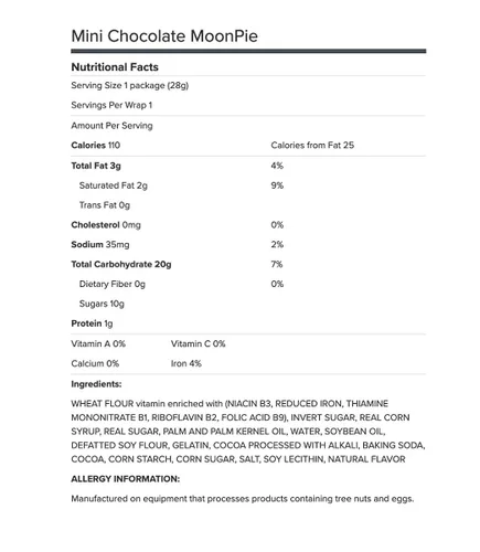 Vista 2 de Moon Pie, minimalvaviscos de chocolate en forma de sandwich, 110 calorías, 2 paquetes