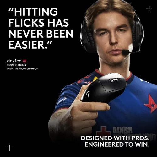 Vista 8 de Logitech G PRO X Superlight 2 DEX Lightspeed - Mouse inalámbrico para juegos, 2.12 onzas, calidad profesional con 5 botones programables, carga