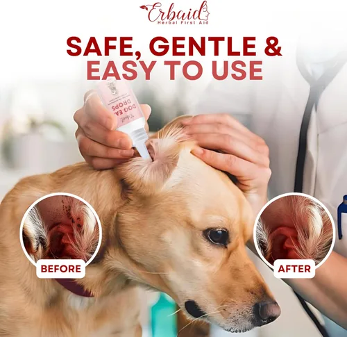 Vista 6 de Limpiador de oídos para perros Gotas para oídos totalmente naturales para infecciones de oídos de perros Elimina el olor a levadura, afloja