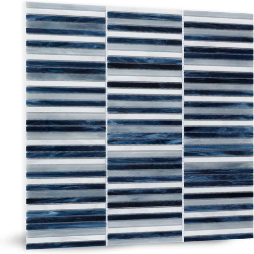 Vista 12 de Azulejo de mosaico de vidrio para salpicadero negro y gris de 12 x 12 pulgadas para salpicadero de cocina, baño y ducha