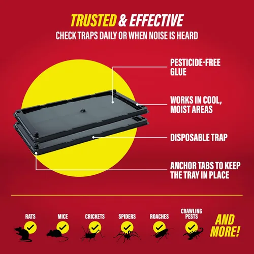 Vista 7 de Catchmaster Trampas de pegamento para ratas y ratones con masilla adhesiva, 2 unidades, tablero de pegamento grande a granel, trampas para ratas